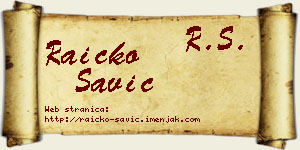 Raičko Savić vizit kartica
